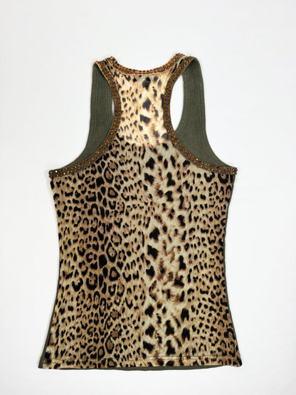 D&G Diamante Leopard Mesh Tank ♡ S