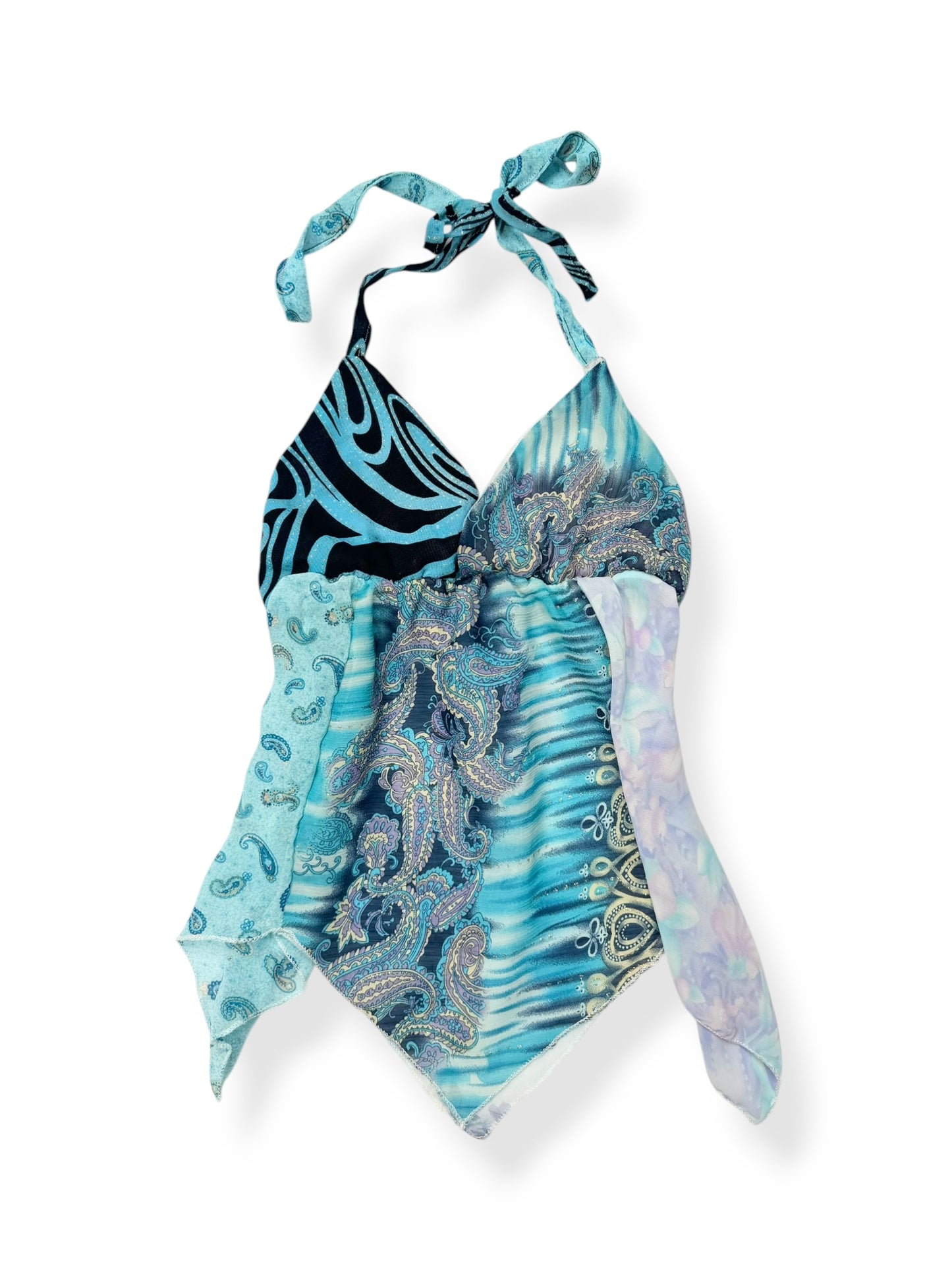 Blue Paisley Halter Cami ♡ XS/S