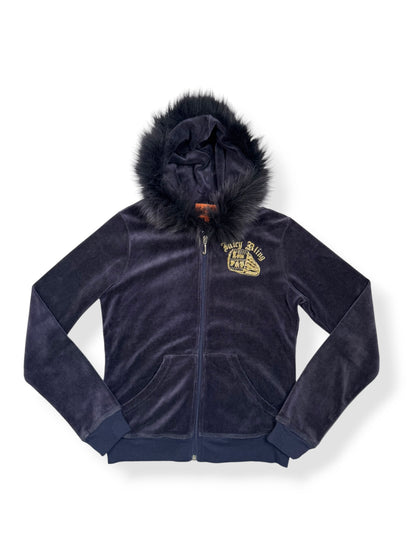 Juicy Couture Fur Hood Zip Up ♡ S
