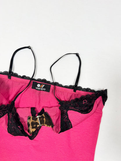 Pink & Black Lace Cami ♡ Size S