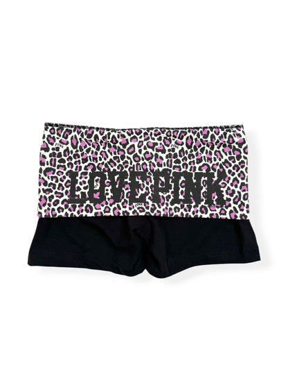PINK Purple Leopard Fold Over Shorts ♡ S