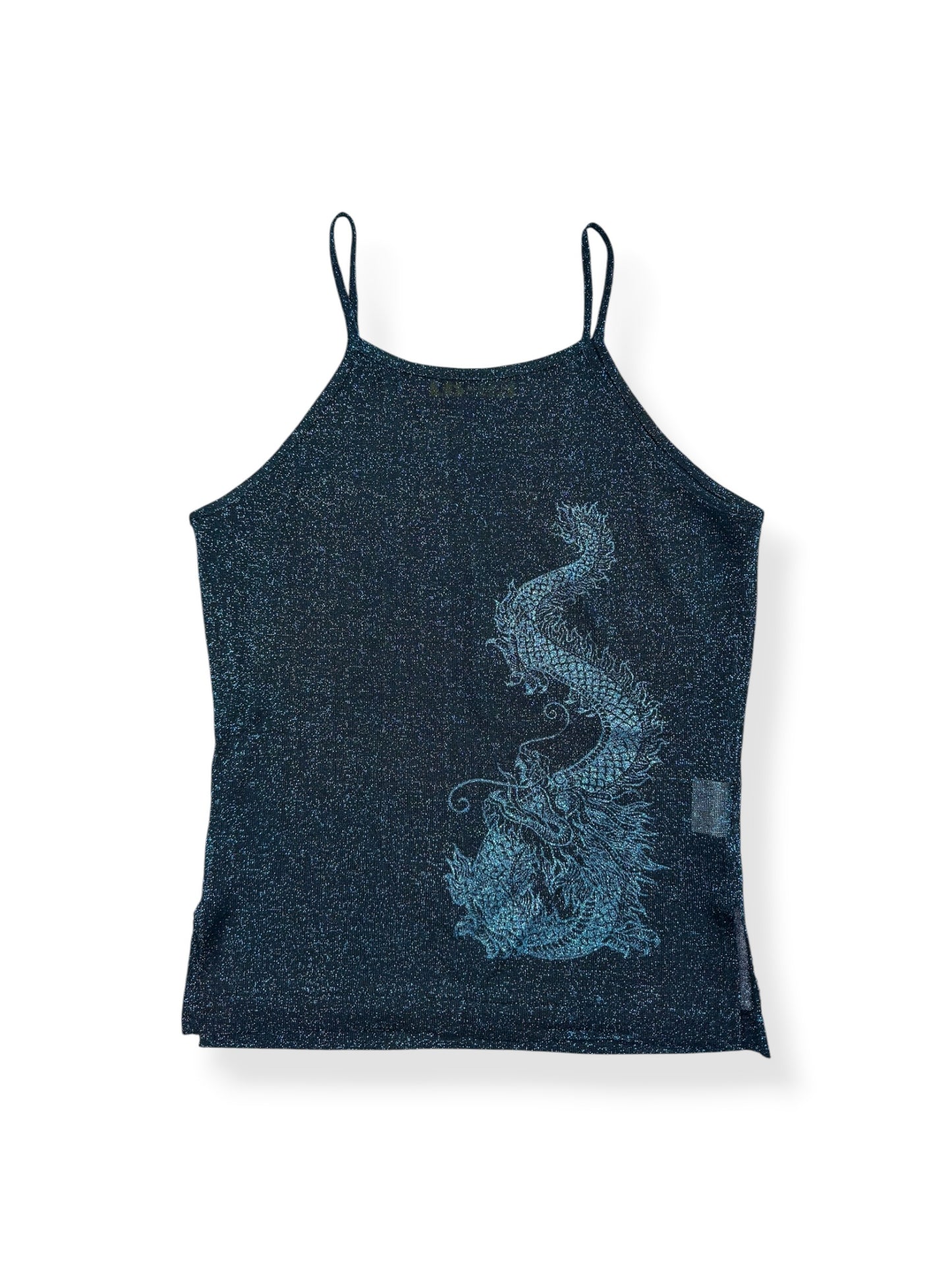 LB-03 Navy Glittery Dragon Micromesh Cami ♡ S