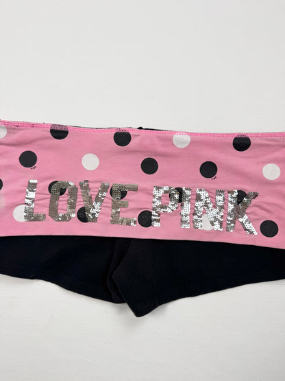 PINK Polka Dot Fold Over Shorts ♡ M