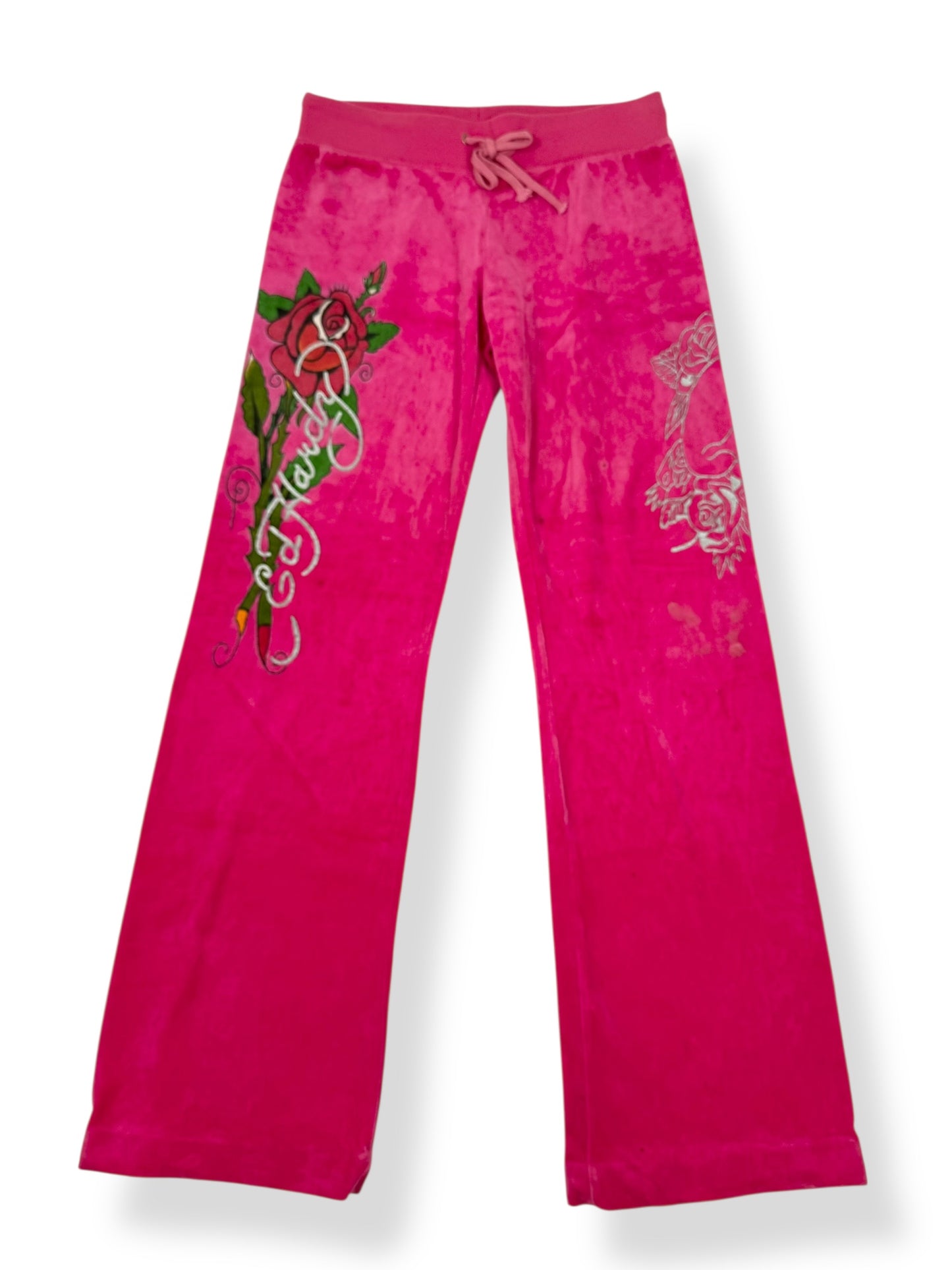 Ed Hardy Pink Velour Trackpants ♡ S/M