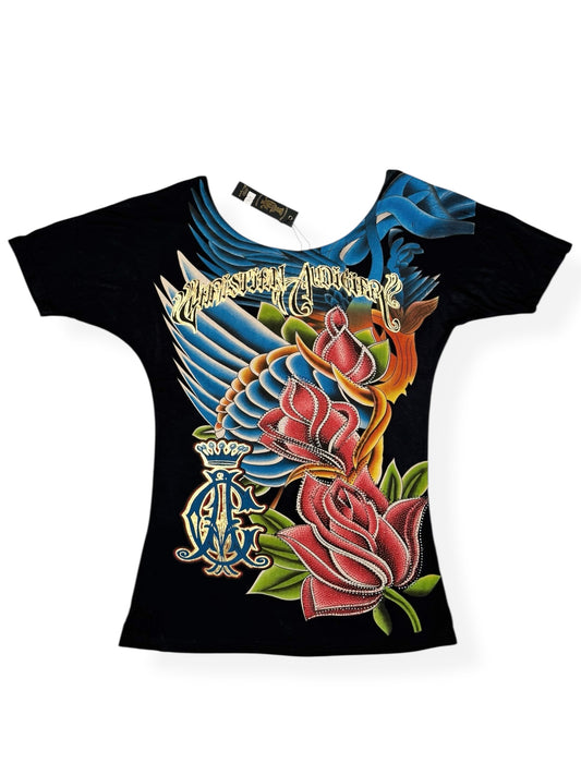 Christian Audigier Off Shoulder Tee ♡ Size M