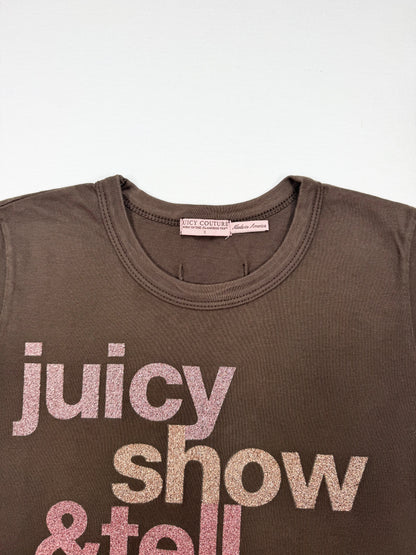 Juicy Couture “Show & Tell” Brown Tee ♡ S