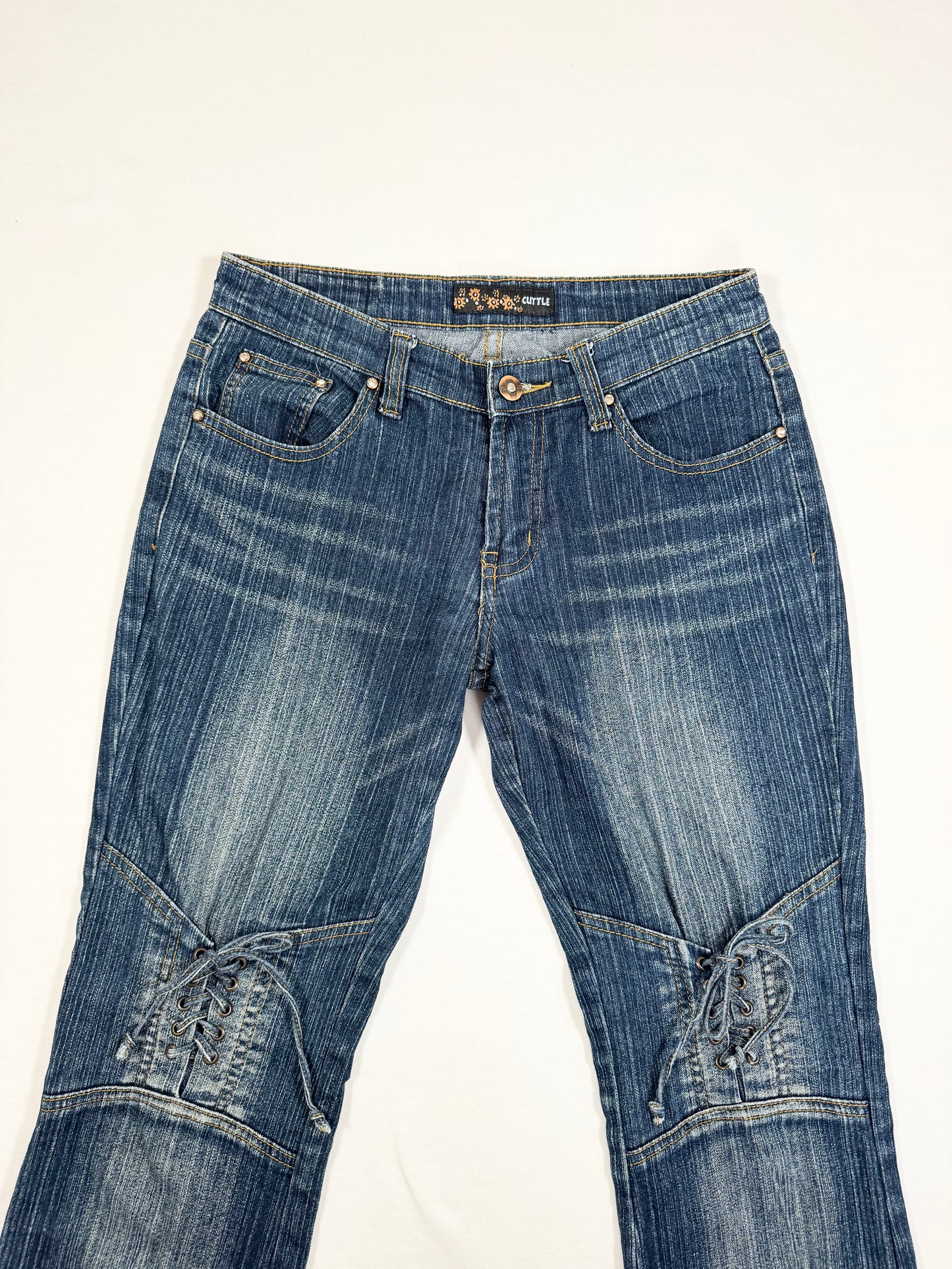 Lace Up Flared Jeans ☆ S