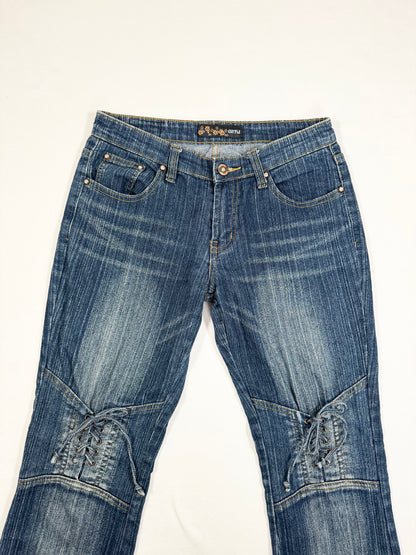 Lace Up Flared Jeans ☆ S