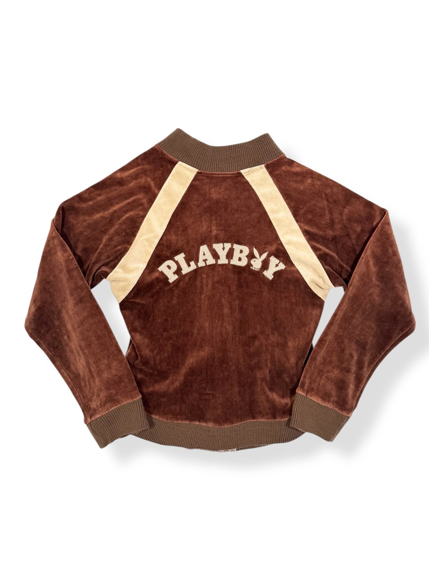 Playboy Brown Velour Zip Up ♡ Size M