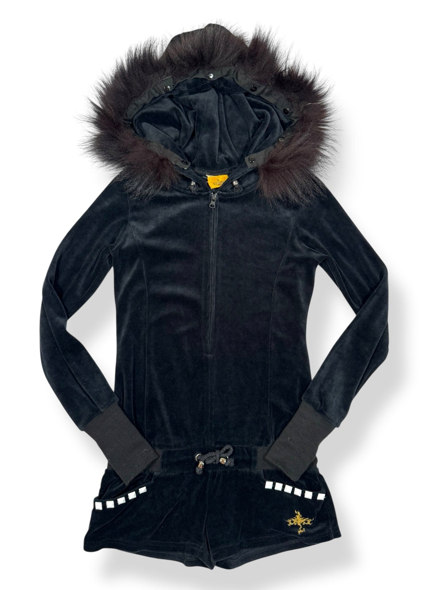 Fur Hood Romper ♡ Size XS