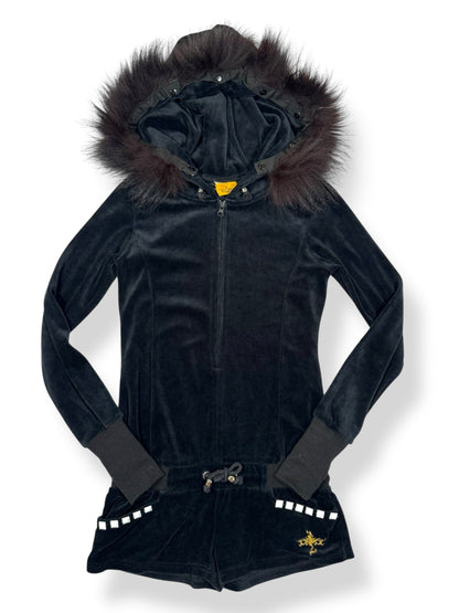 Fur Hood Romper ♡ Size XS