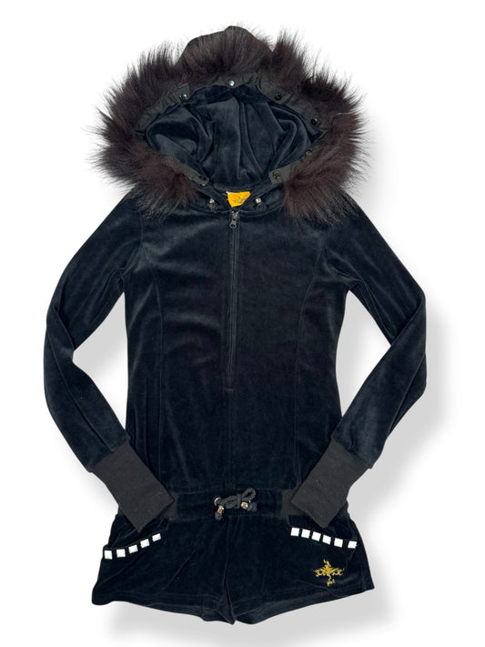 Fur Hood Romper ♡ Size XS