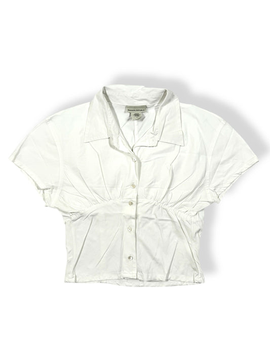 Cropped White Button Up Shirt