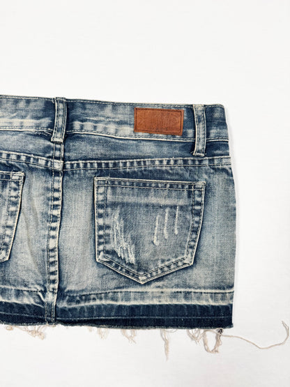 Acid Wash Denim Mini Skirt