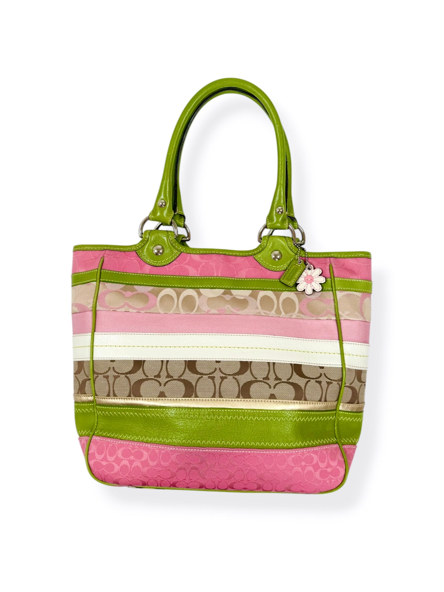 Coach Bleecker Spring Daisy Pink & Green Bag ♡