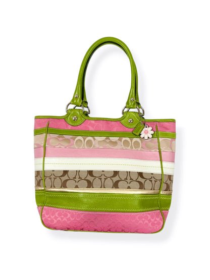 Coach Bleecker Spring Daisy Pink & Green Bag ♡