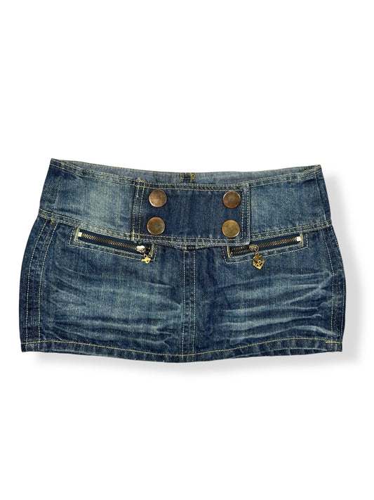 Glittery Denim Mini Skirt