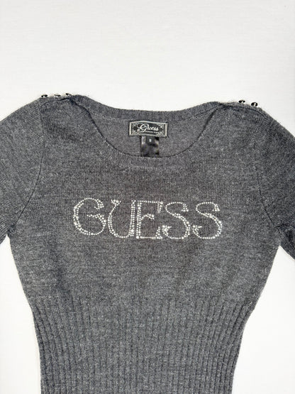 Guess Diamante Grey Knit ♡ Size S