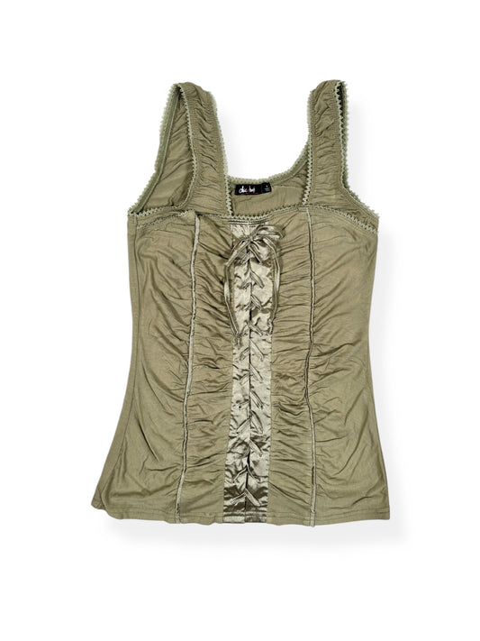 Khaki Lace Up Tank