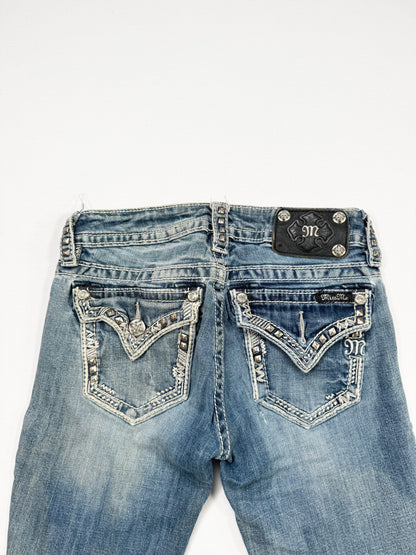 Miss Me Studded Flared Jeans ♡ 25”
