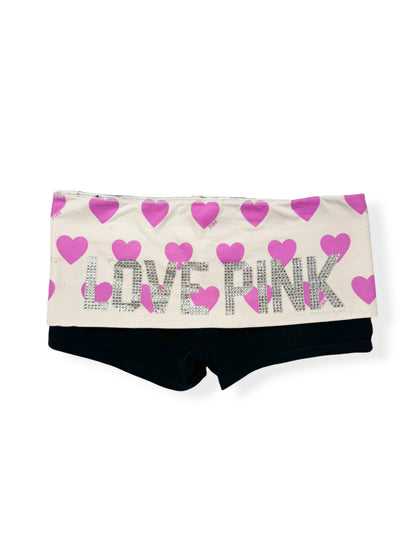 PINK Heart Fold Over Waistband Shorts ♡ S