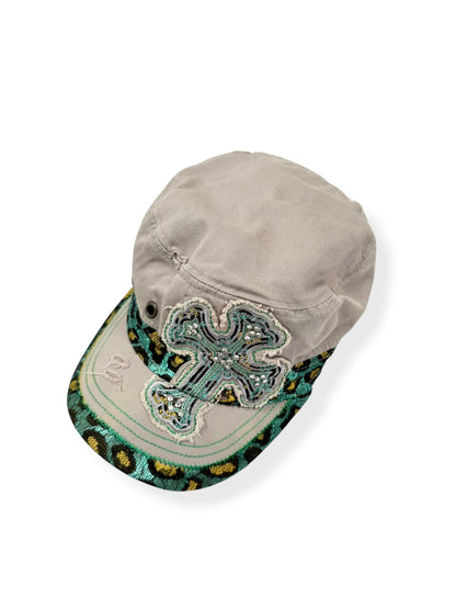 Turquoise Leopard Cross Cap ♡