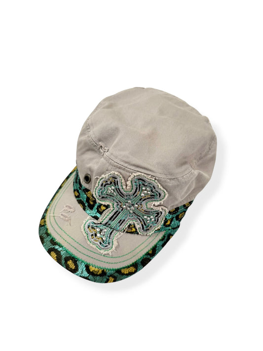 Turquoise Leopard Cross Cap ♡
