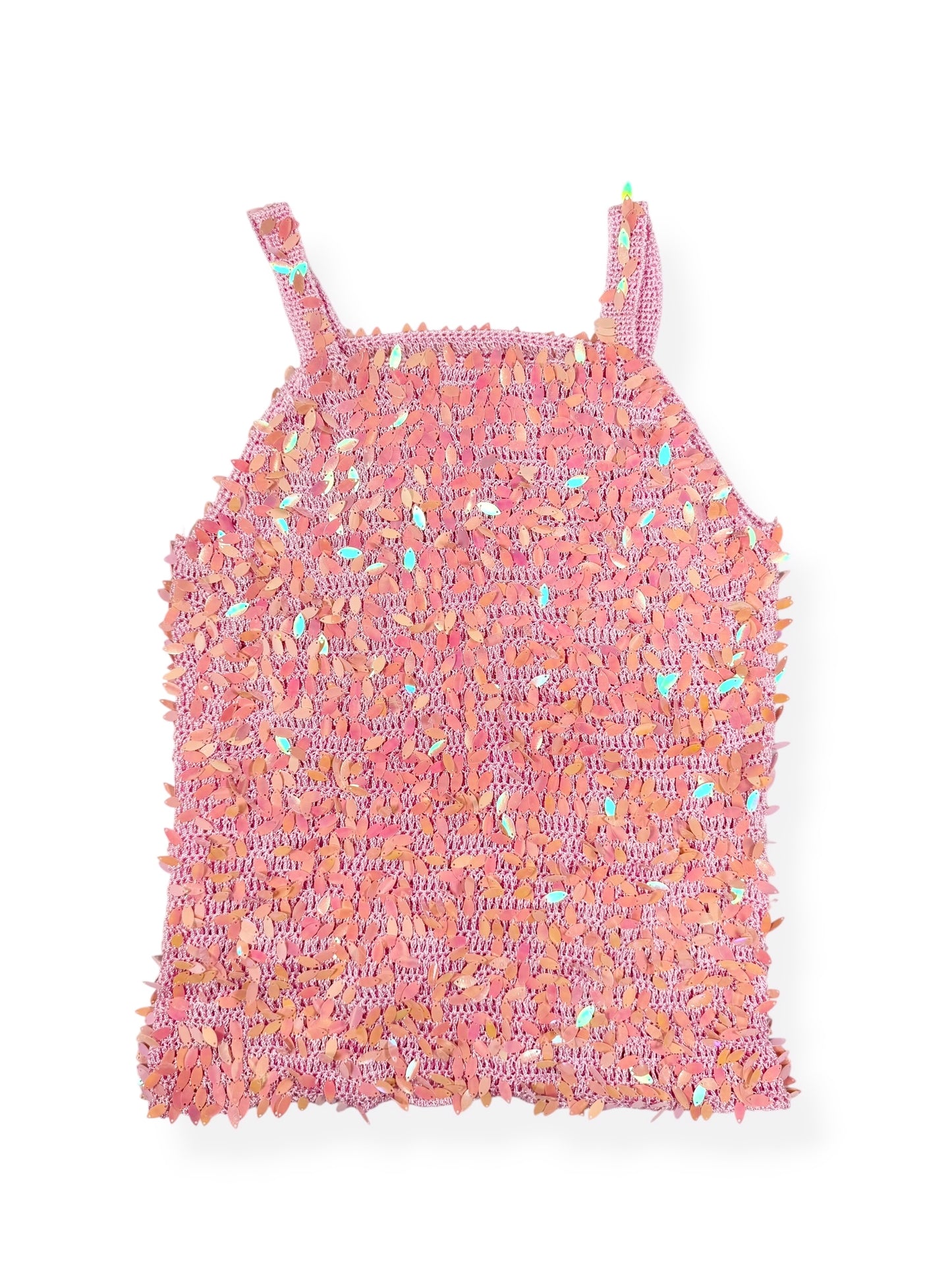 Pink Crochet Sequin Cami ♡ S