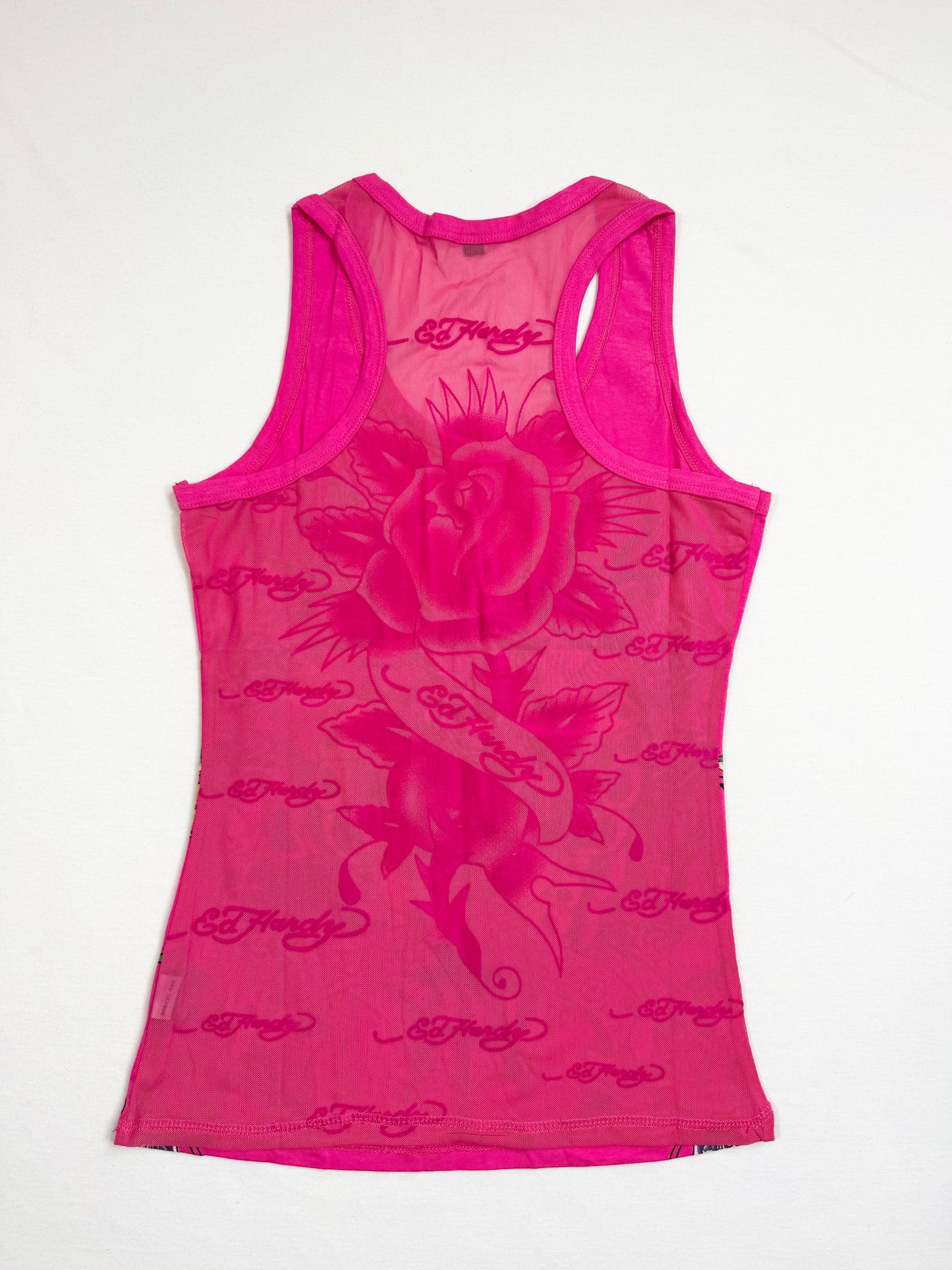 Pink Ed Hardy Mesh Back Tank ♡ S