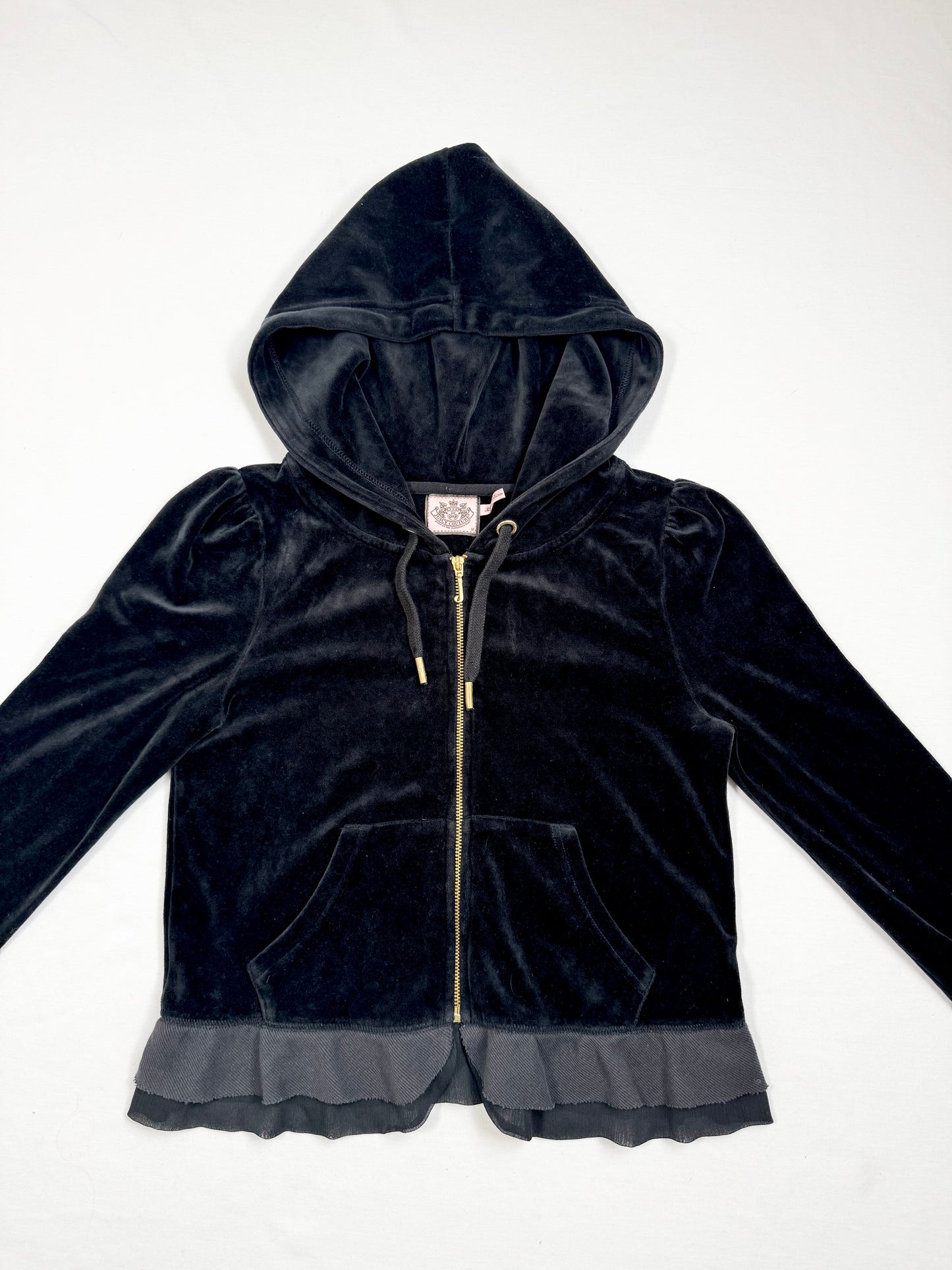 Juicy Couture Black Velour Frilled Tracksuit ♡ XS/M