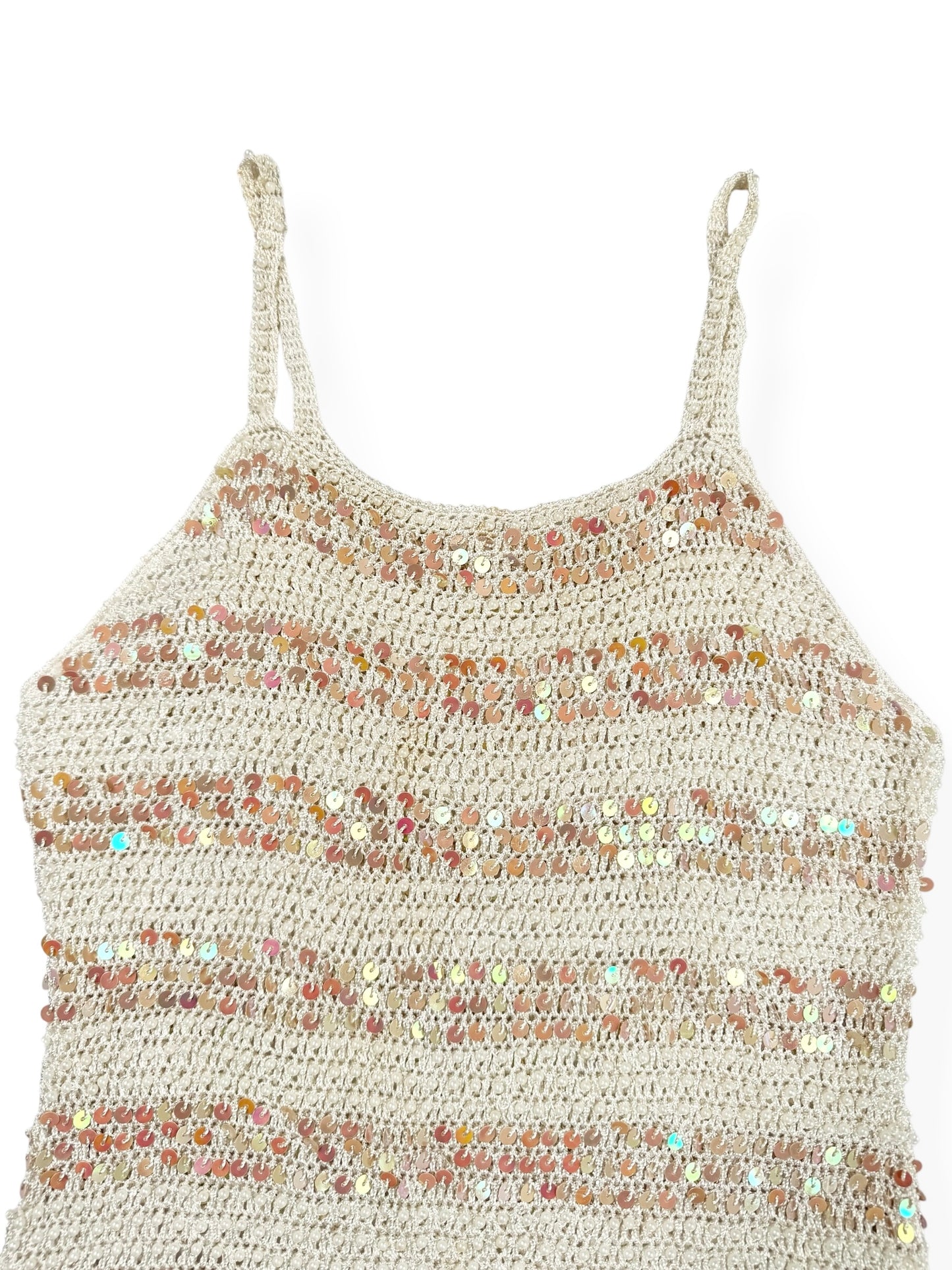 White Sequin Cami ♡ S