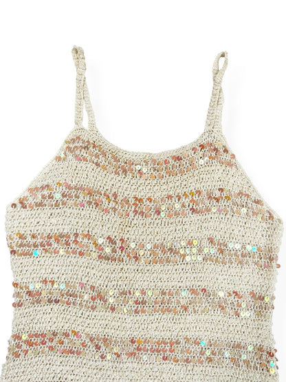 White Sequin Cami ♡ S