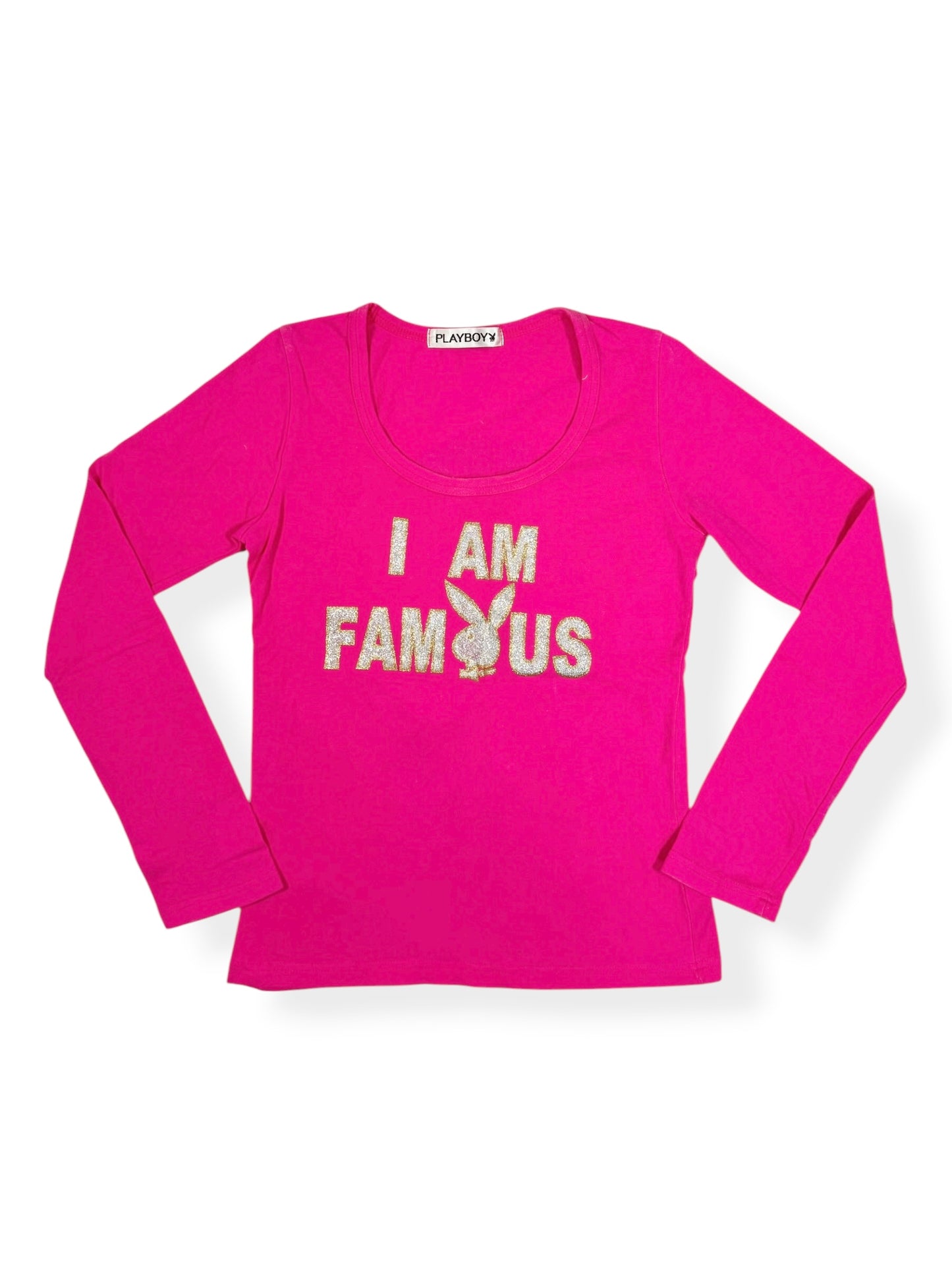 Playboy “I Am Famous” Pink Longsleeve Top ♡ S