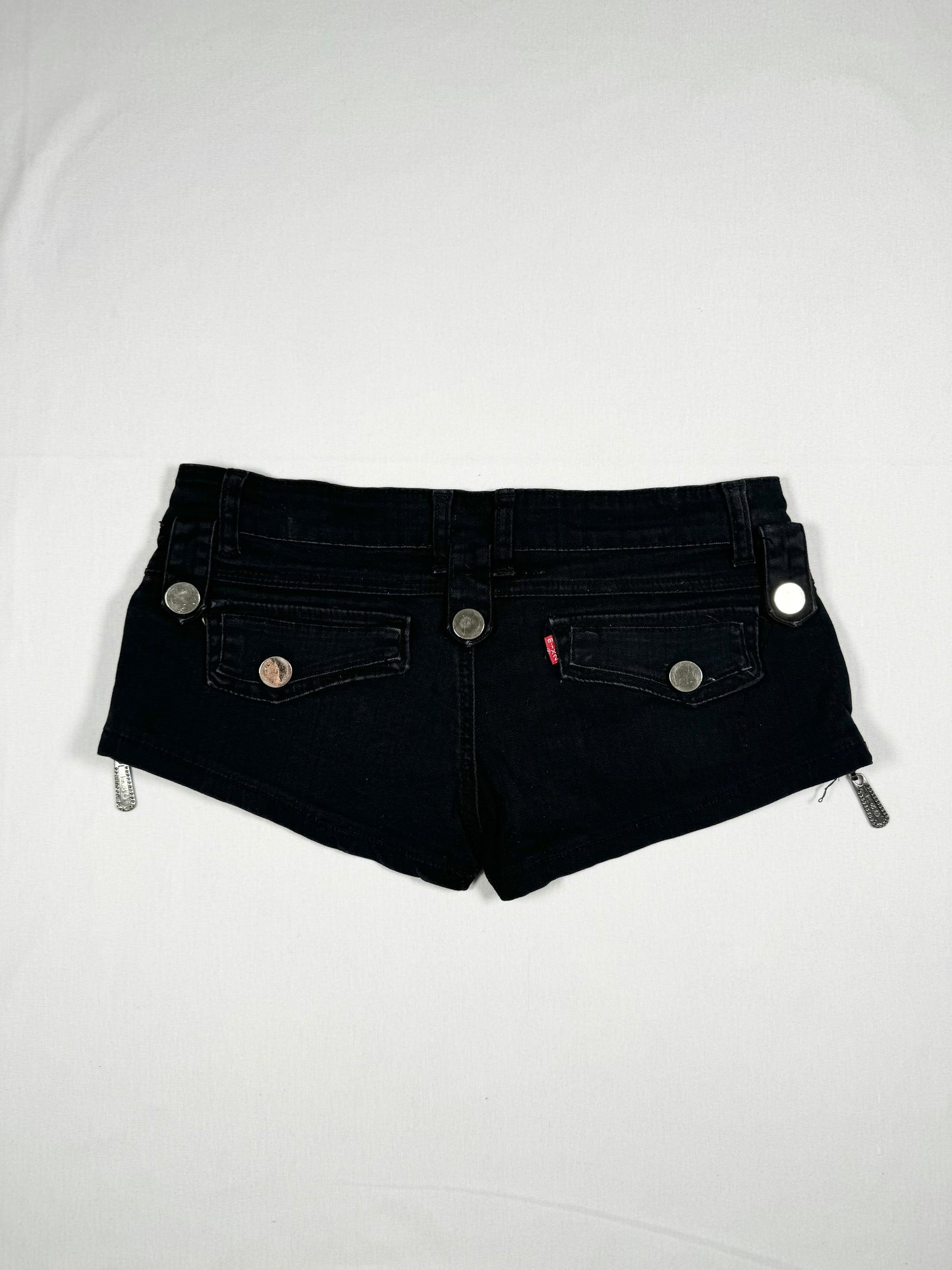 Black Zipper Micro Shorts