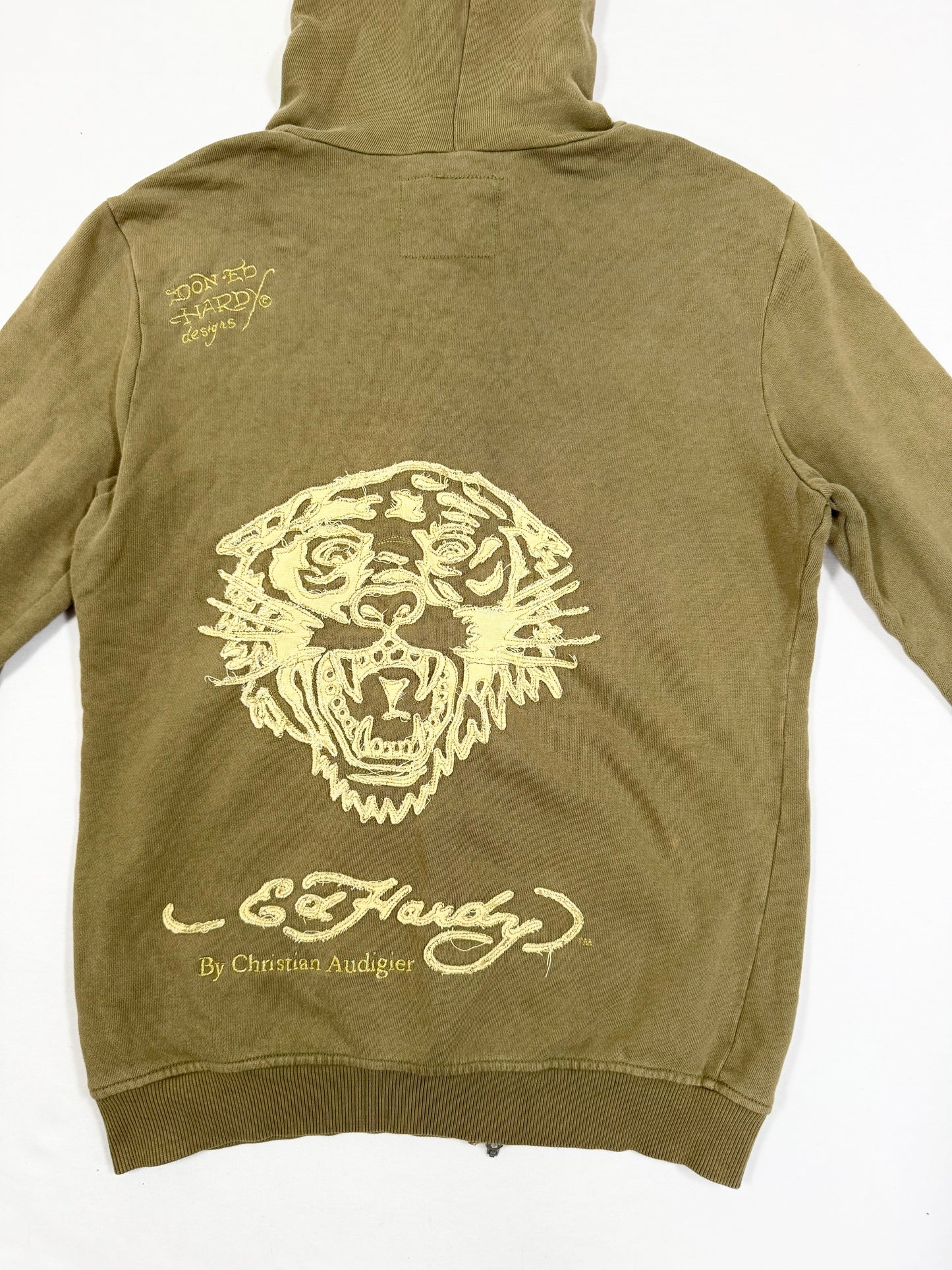 Green Ed Hardy Suede Lace Trim Hoodie  ☆