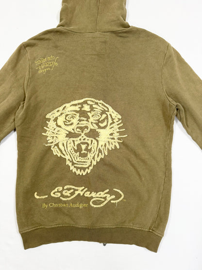 Green Ed Hardy Suede Lace Trim Hoodie  ☆