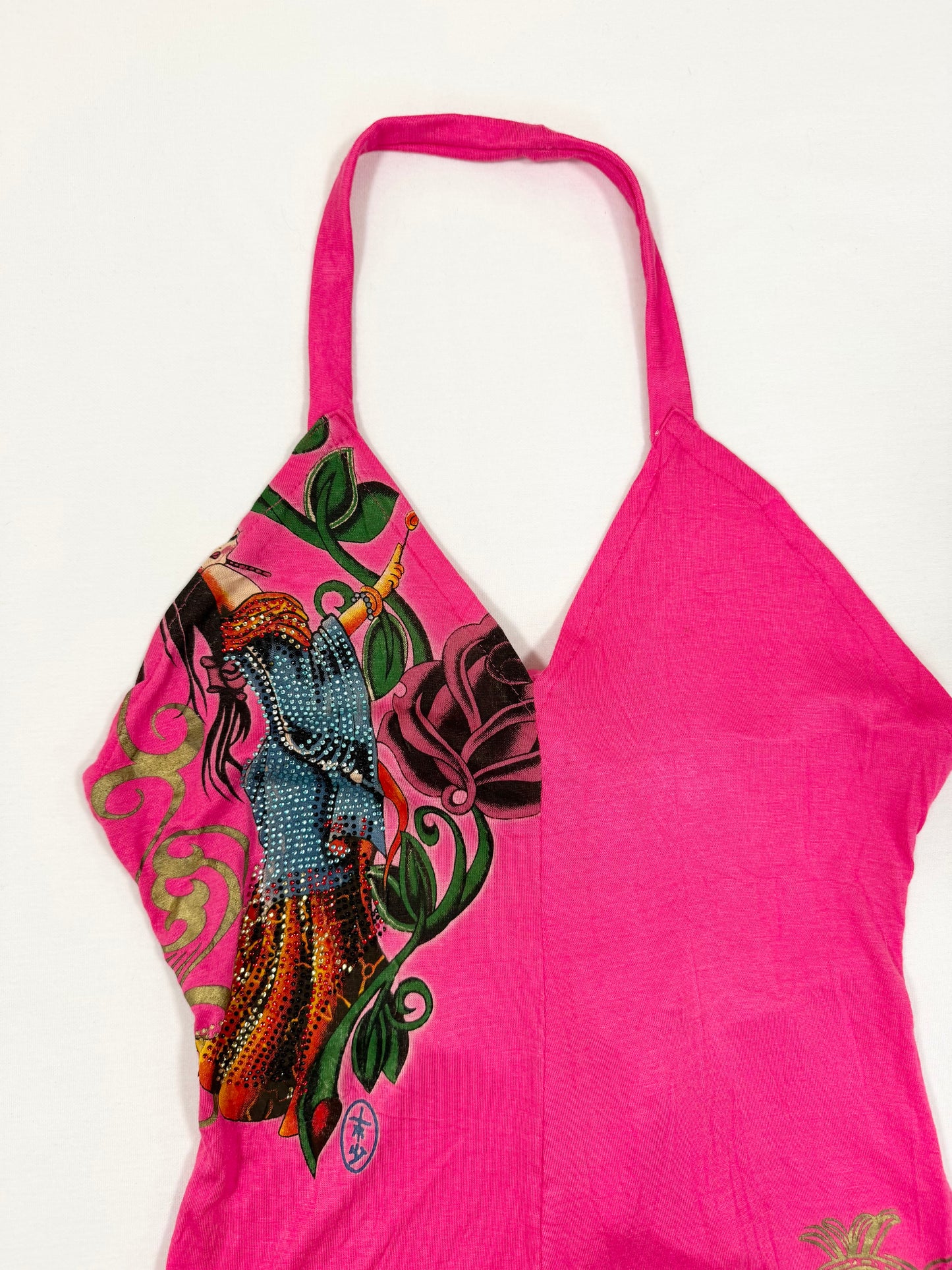 Christian Audigier Pink Shorts & Halter Set ♡ S