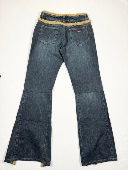 Miss Sixty Fur Trim Flared Jeans