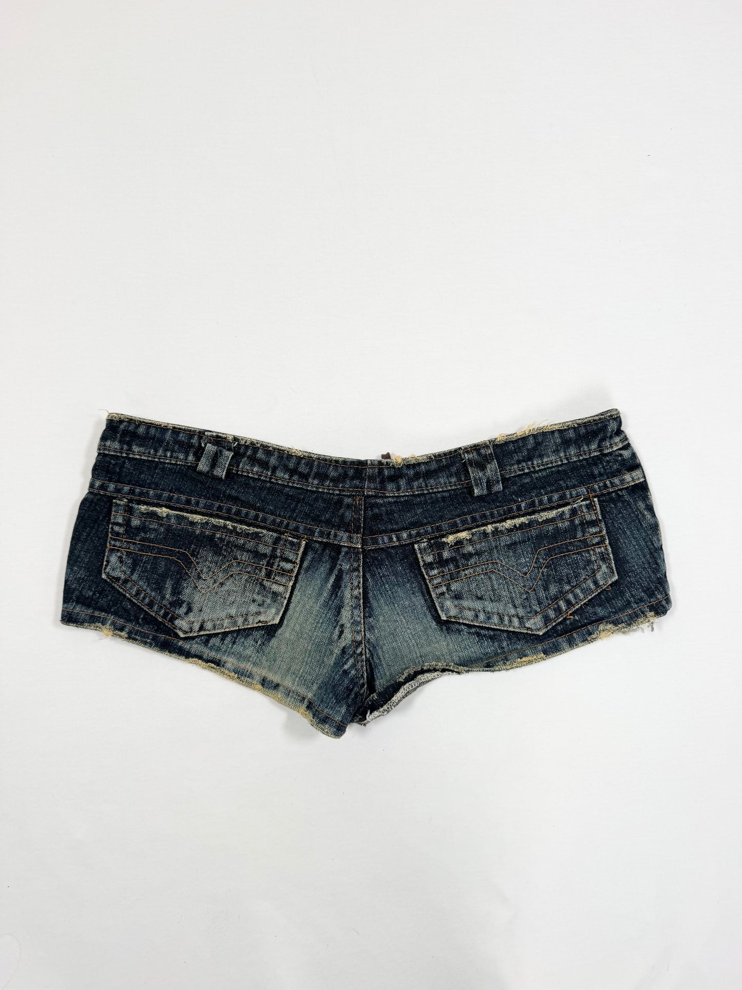 Lace Up Denim Micro Shorts ☆ M