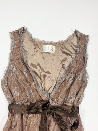 Brown Lace Tank ♡ S
