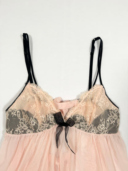 Pink + Black Bow Cami