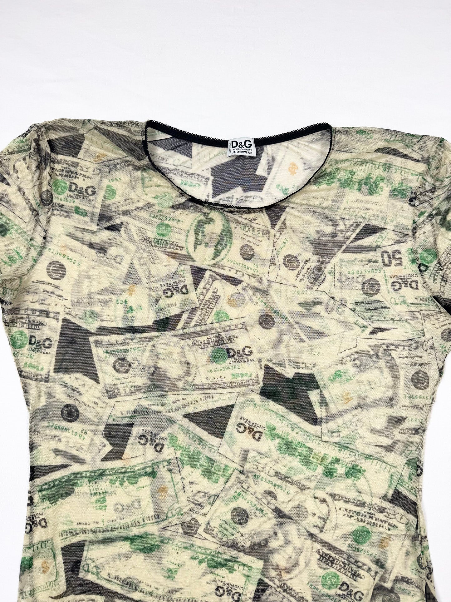 D&G Money Print Mesh Tee ♡ XL