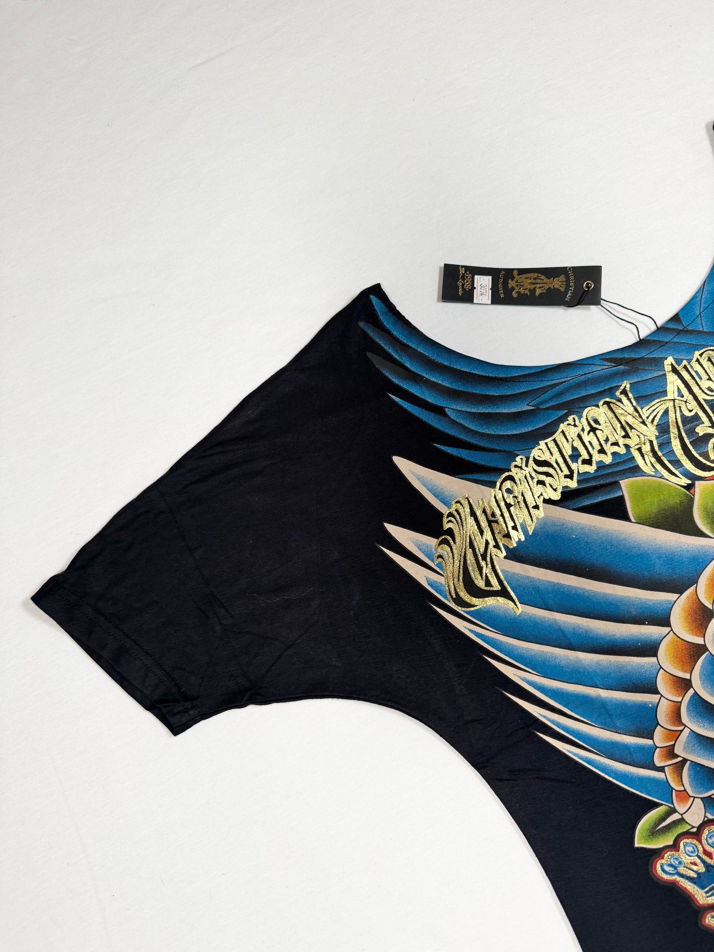 Christian Audigier Off Shoulder Tee ♡ Size M