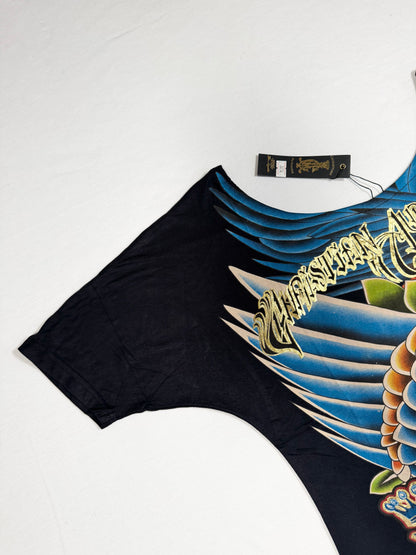Christian Audigier Off Shoulder Tee ♡ Size M