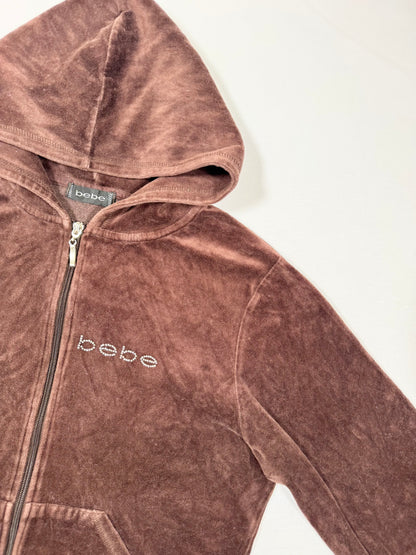 Bebe Chocolate Brown Zip Up Hoodie
