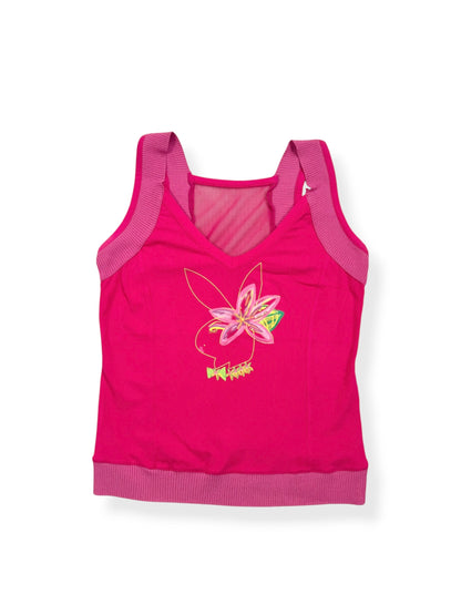 Pink Tropical Playboy Tank ♡ S