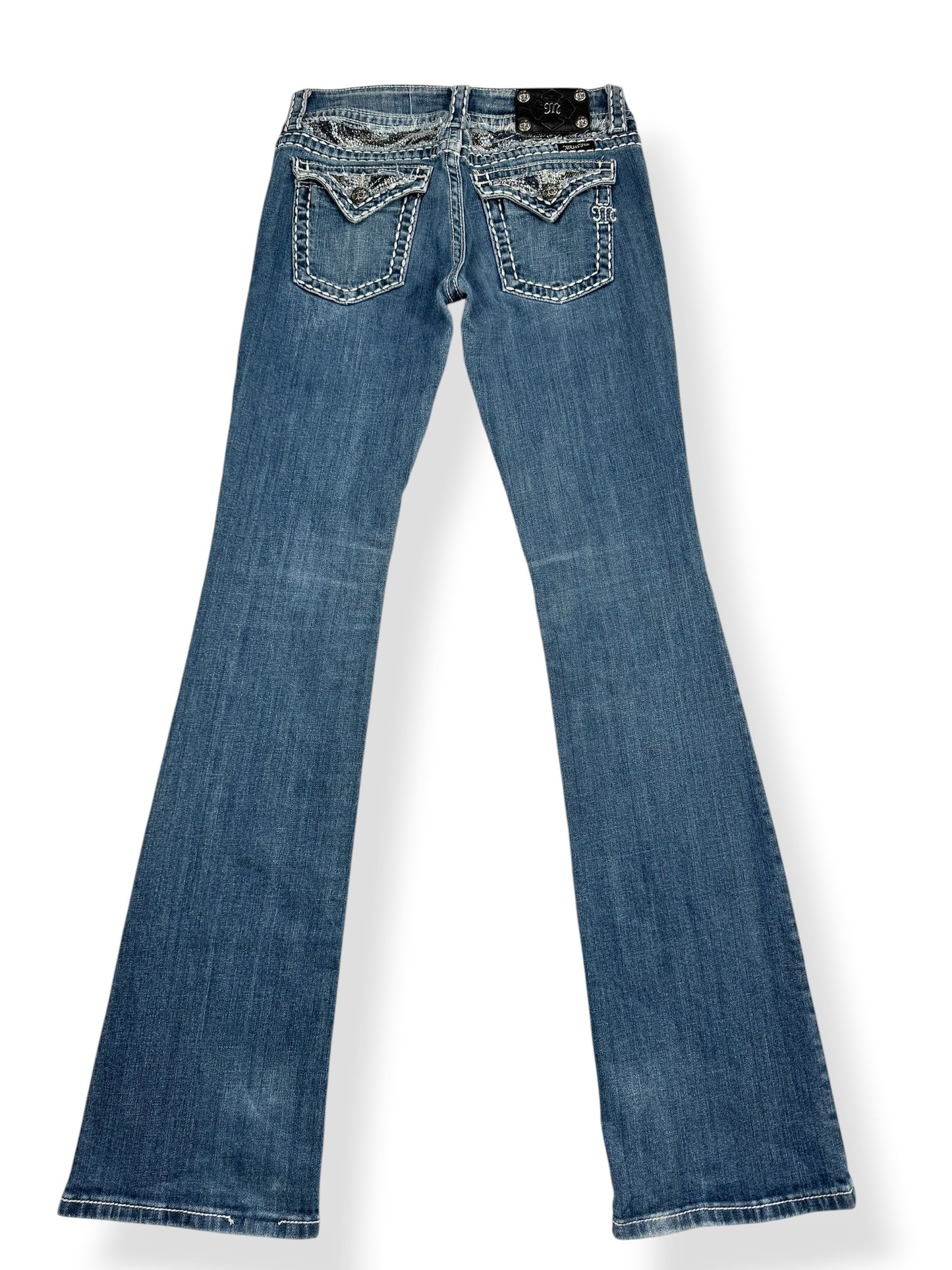 Diamanté Miss Me Flared Jeans ♡ 28” (Tall)