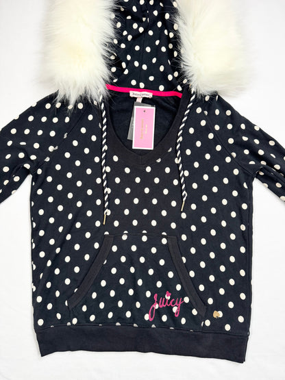 Juicy Couture Polka Dot Fur Hoodie ♡ XS