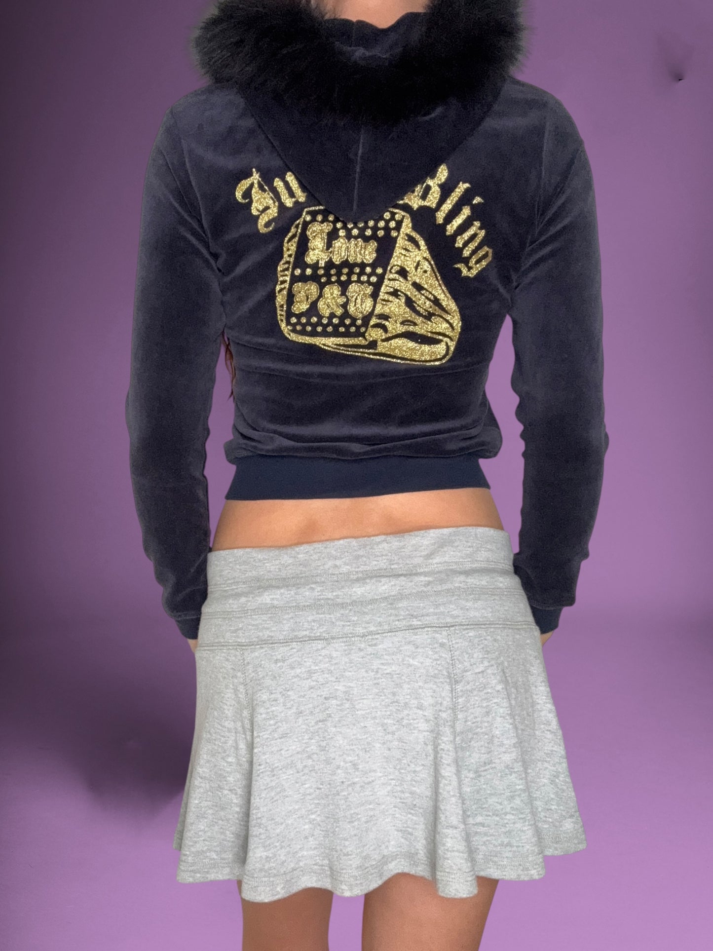 Juicy Couture Fur Hood Zip Up ♡ S
