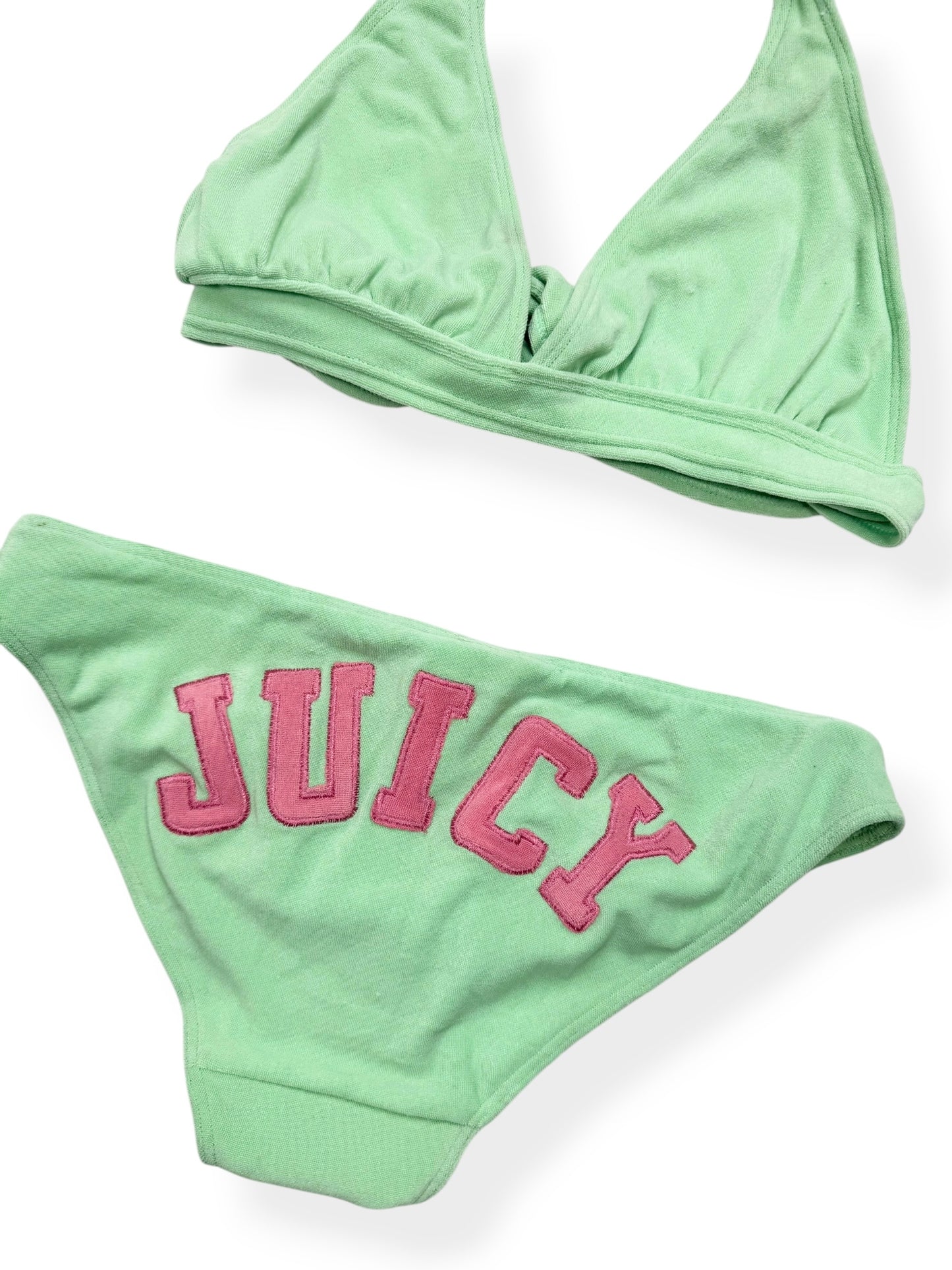 Juicy Couture Green & Pink Towelling Bikini ♡ M/L